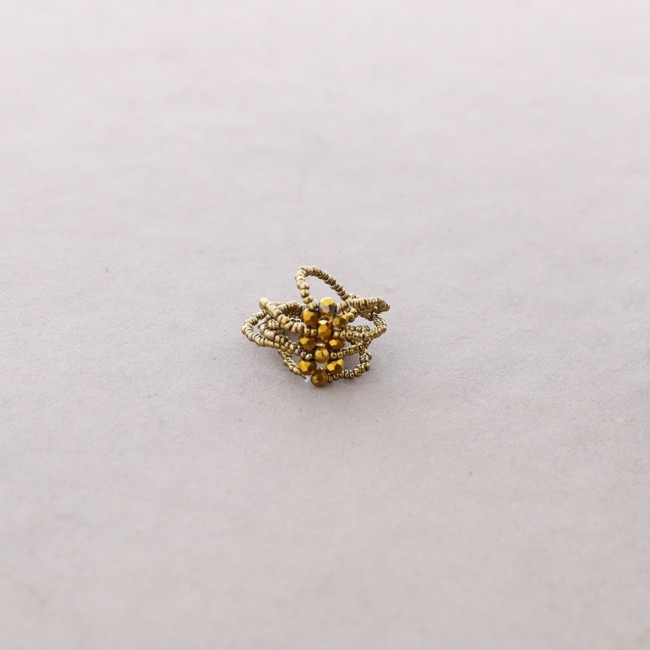 FACETED CRYSTAL BEAD RING