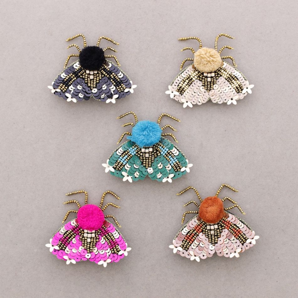 BROCHE INSECTO LENTEJUELAS POMPÓN