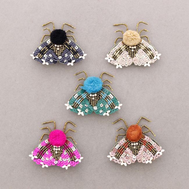 BROCHE INSECTO LENTEJUELAS POMPÓN