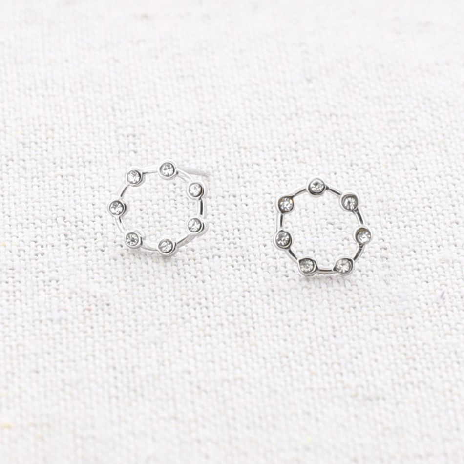PENDIENTES ACERO ANILLA CRISTALES