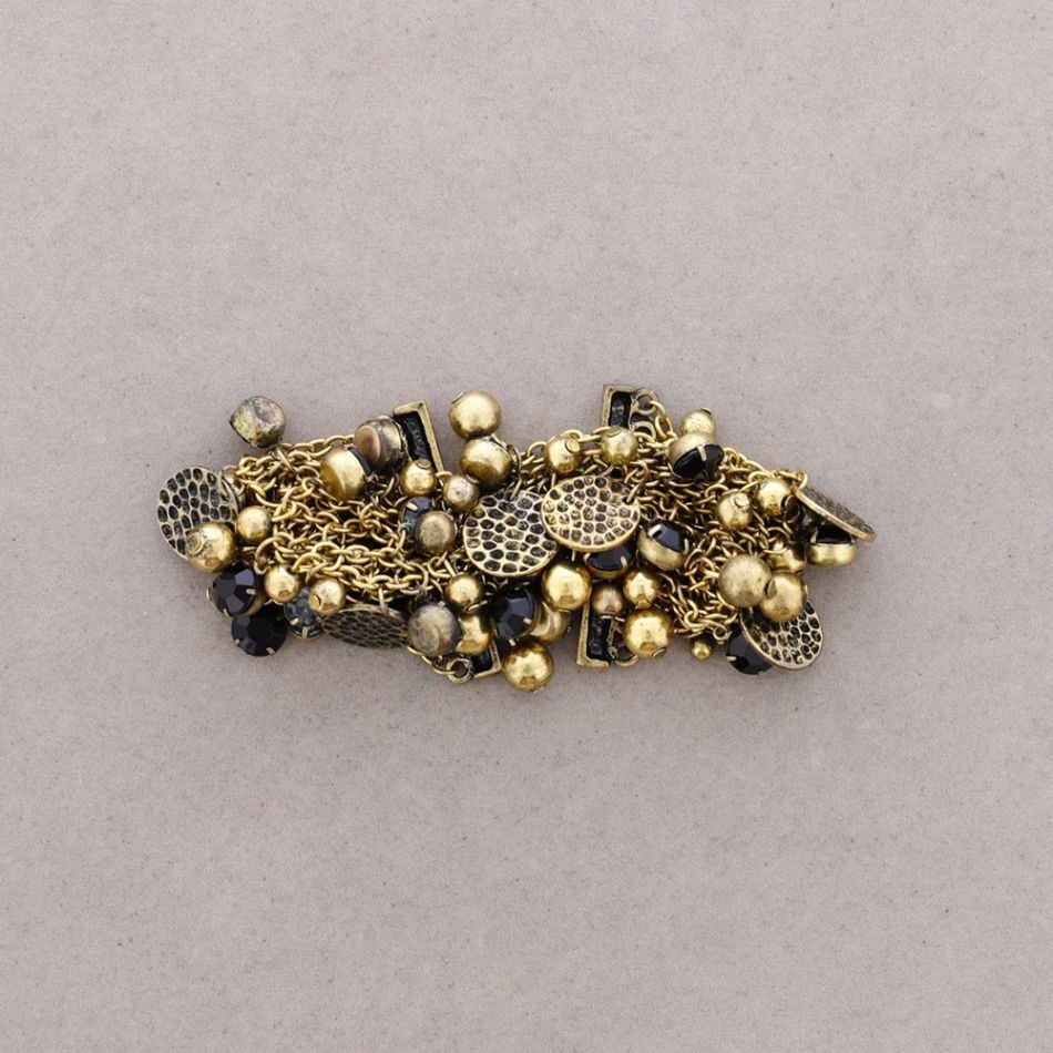 PULSERA CADENAS CUENTAS METAL