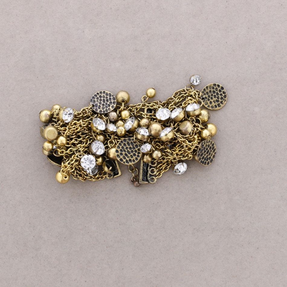 PULSERA CADENAS CUENTAS METAL