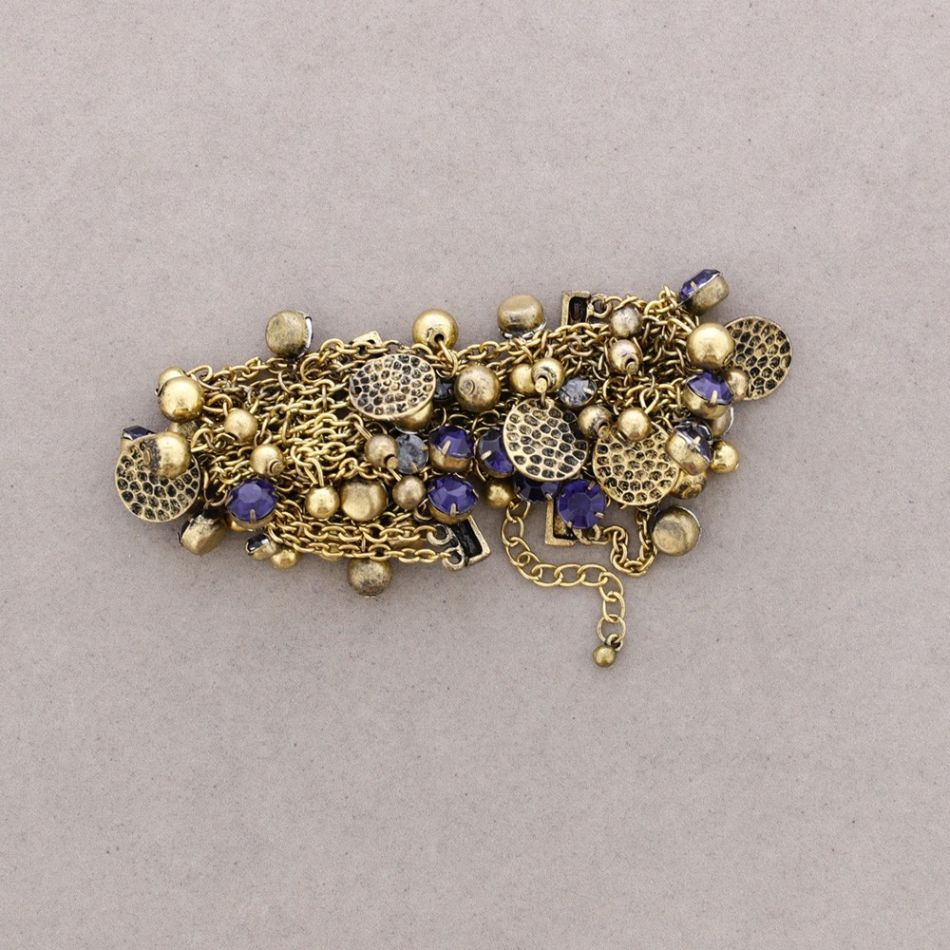 PULSERA CADENAS CUENTAS METAL