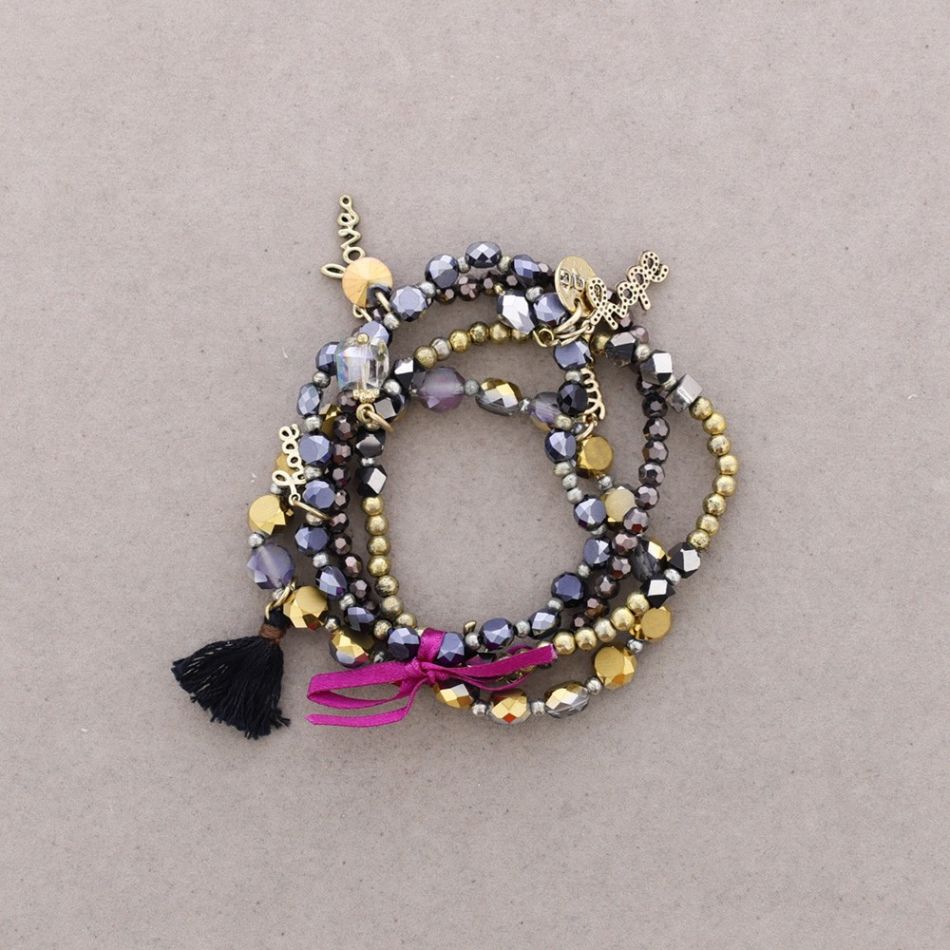 PULSERA 4 TIRAS CUENTAS