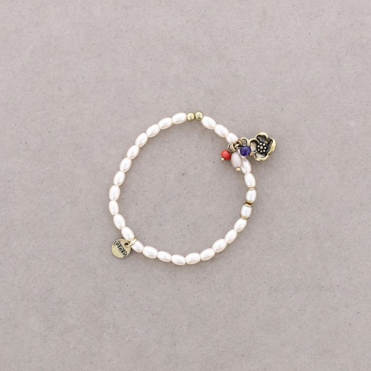 PULSERA CUENTAS METAL PERLAS