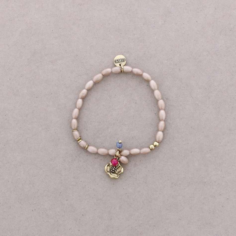 PULSERA CUENTAS METAL PERLAS