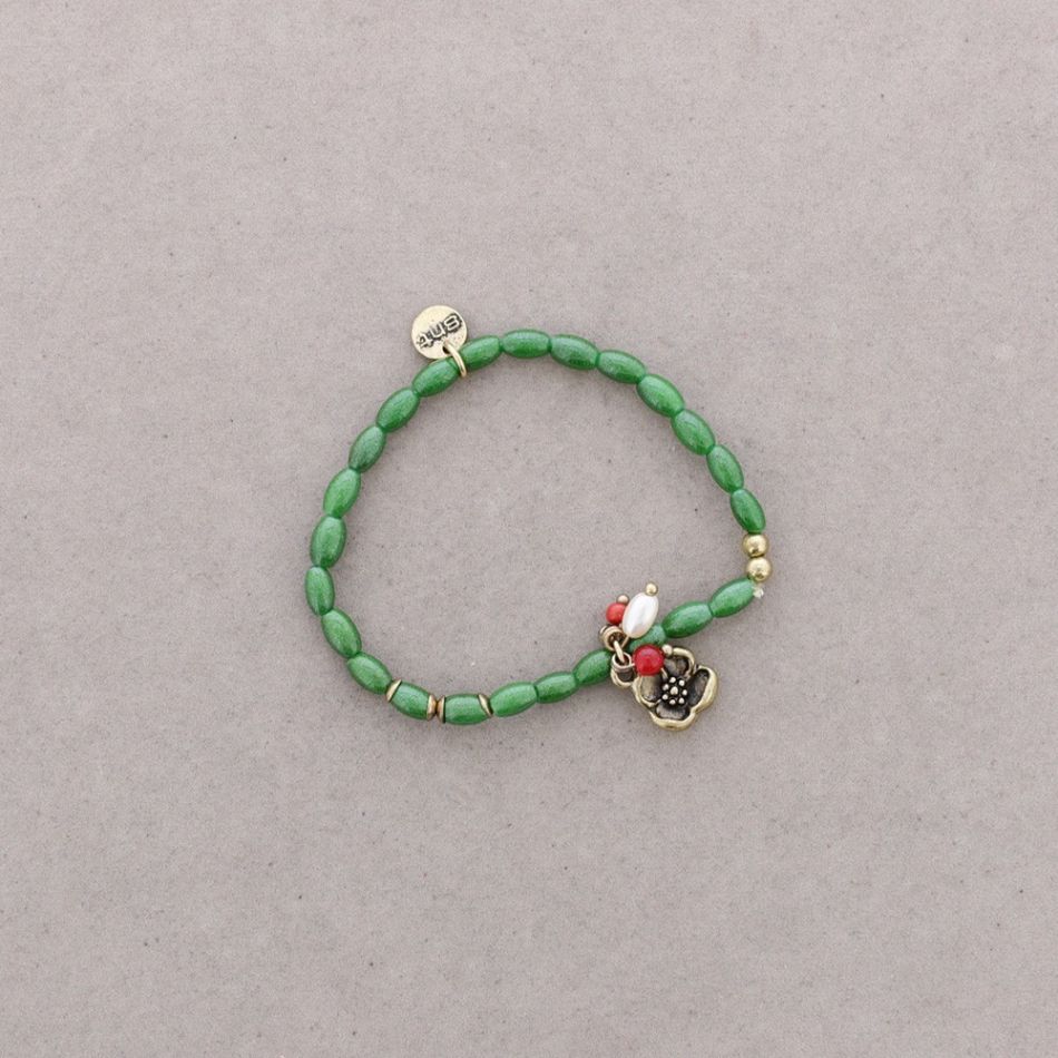 PULSERA CUENTAS METAL PERLAS