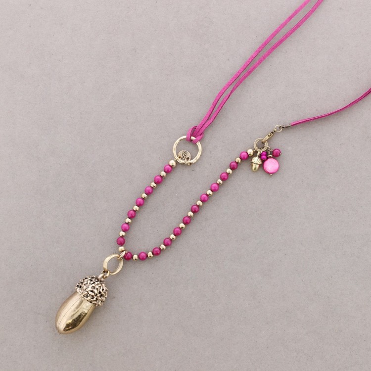 COLLAR LARGO CUENTAS METAL PIEDRAS