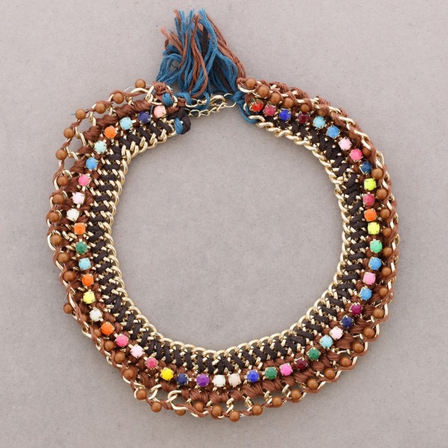 BRAIDED BEADED CHOKER