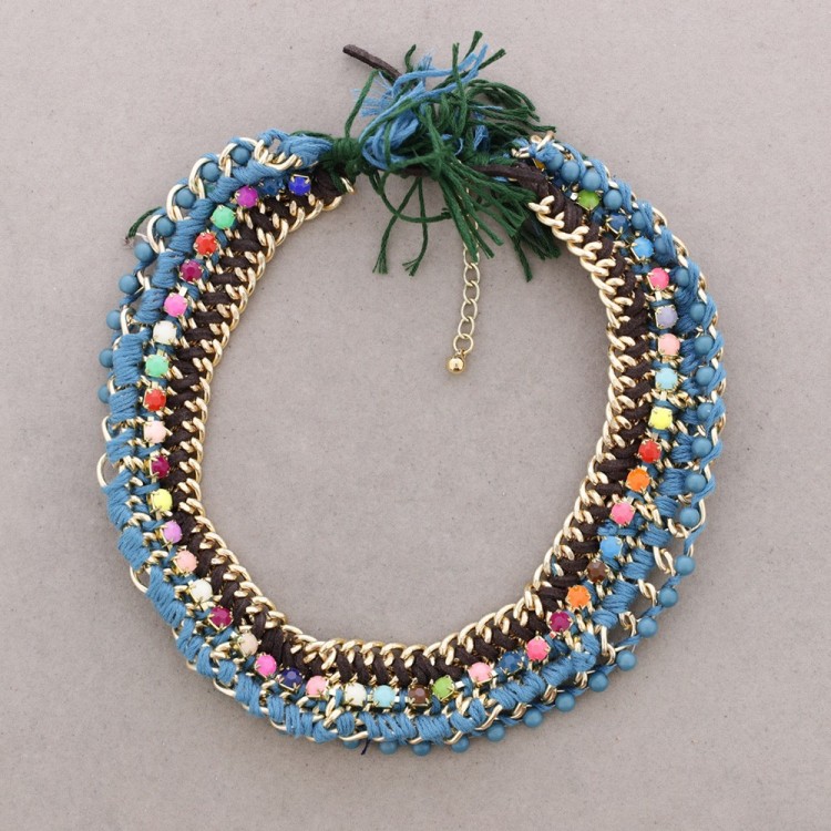 BRAIDED BEADED CHOKER
