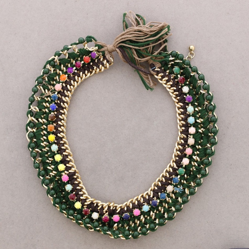 BRAIDED BEADED CHOKER