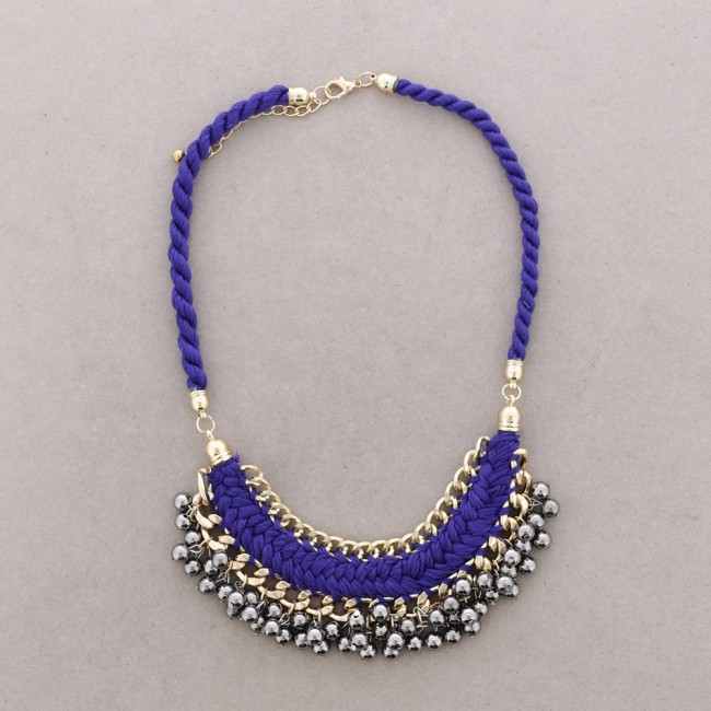 BRAIDED CHOKER WITH BALL PENDANT