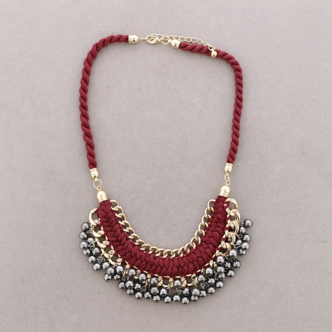 BRAIDED CHOKER WITH BALL PENDANT