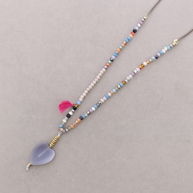 COLLAR LARGO CUENTAS COLG PIEDRA