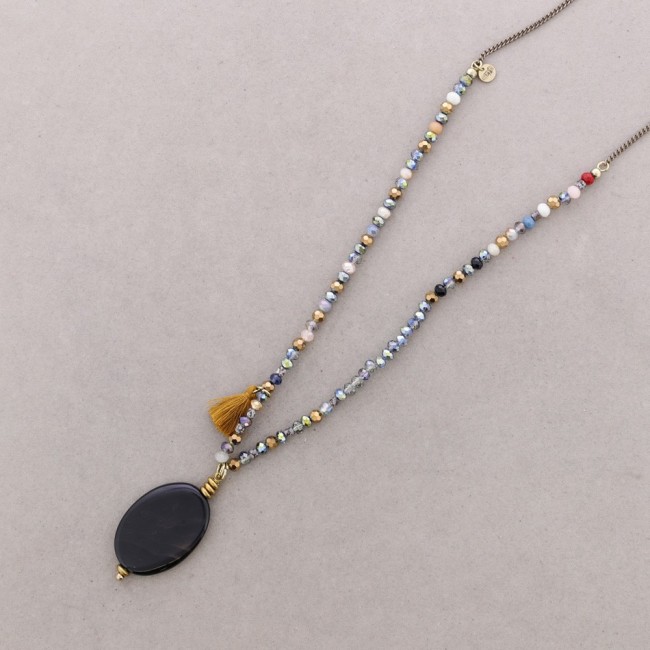 COLLAR LARGO PIEDRAS COLGANTES