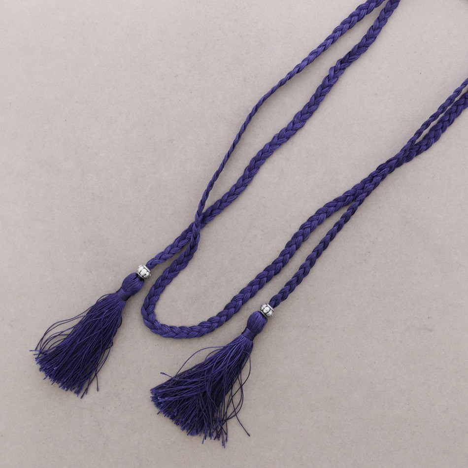 COLLAR LARGO TRENZADO FLECOS