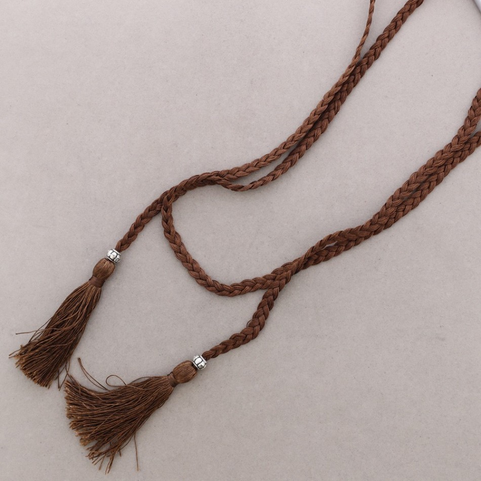 COLLAR LARGO TRENZADO FLECOS