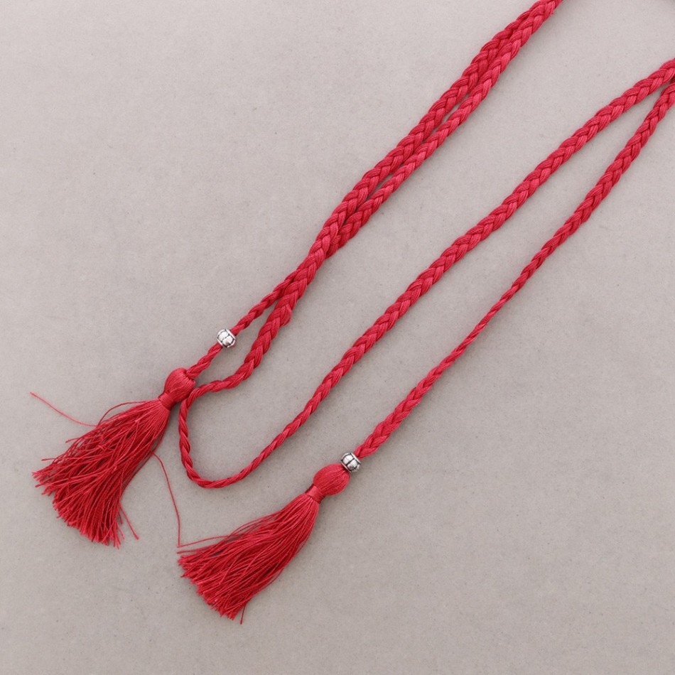LONG BRAIDED FRINGE NECKLACE