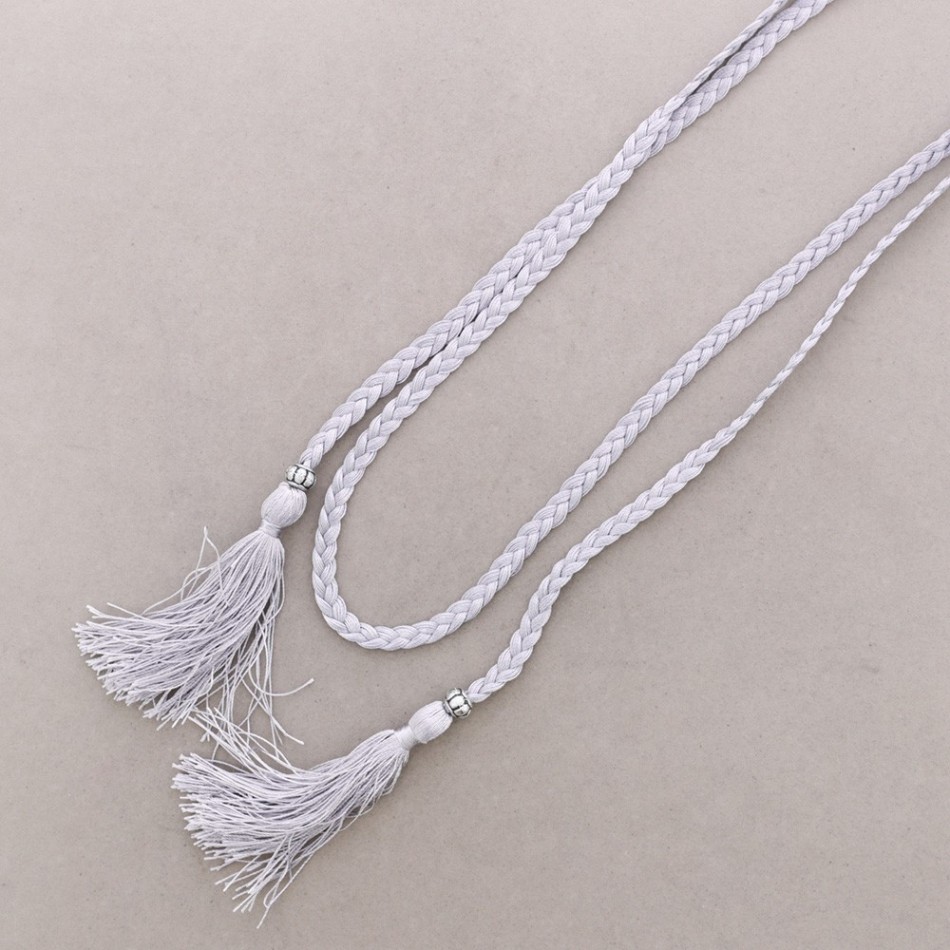 COLLAR LARGO TRENZADO FLECOS