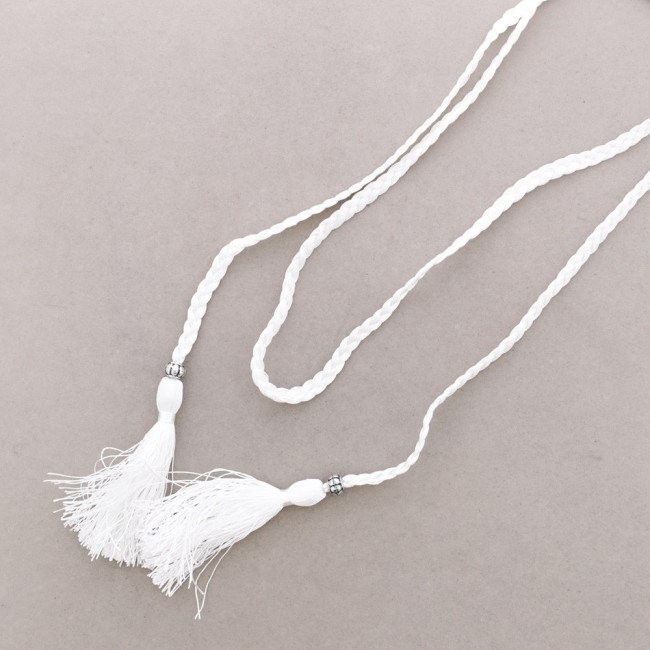 COLLAR LARGO TRENZADO FLECOS