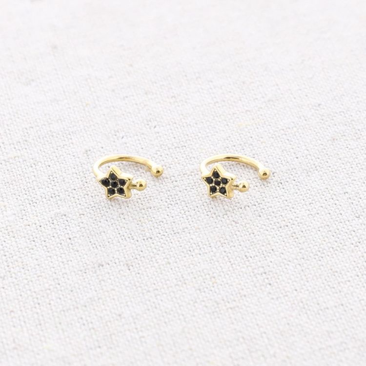 PENDIENTES ACERO PIERCING ESTRELLA CRISTALES