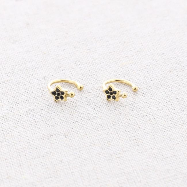 PENDIENTES ACERO PIERCING ESTRELLA CRISTALES