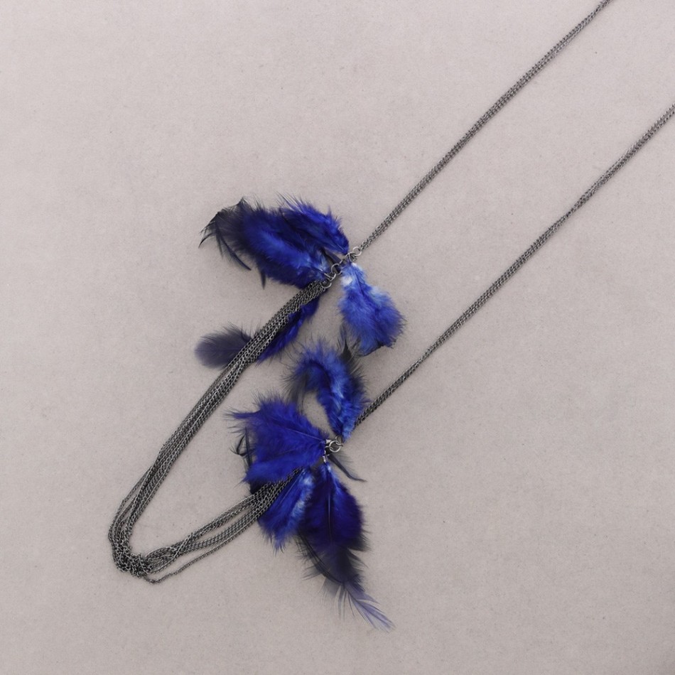 COLLAR LARGO CADENAS PLUMAS