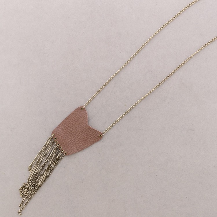 COLLAR LARGO CUERO CADENAS 2