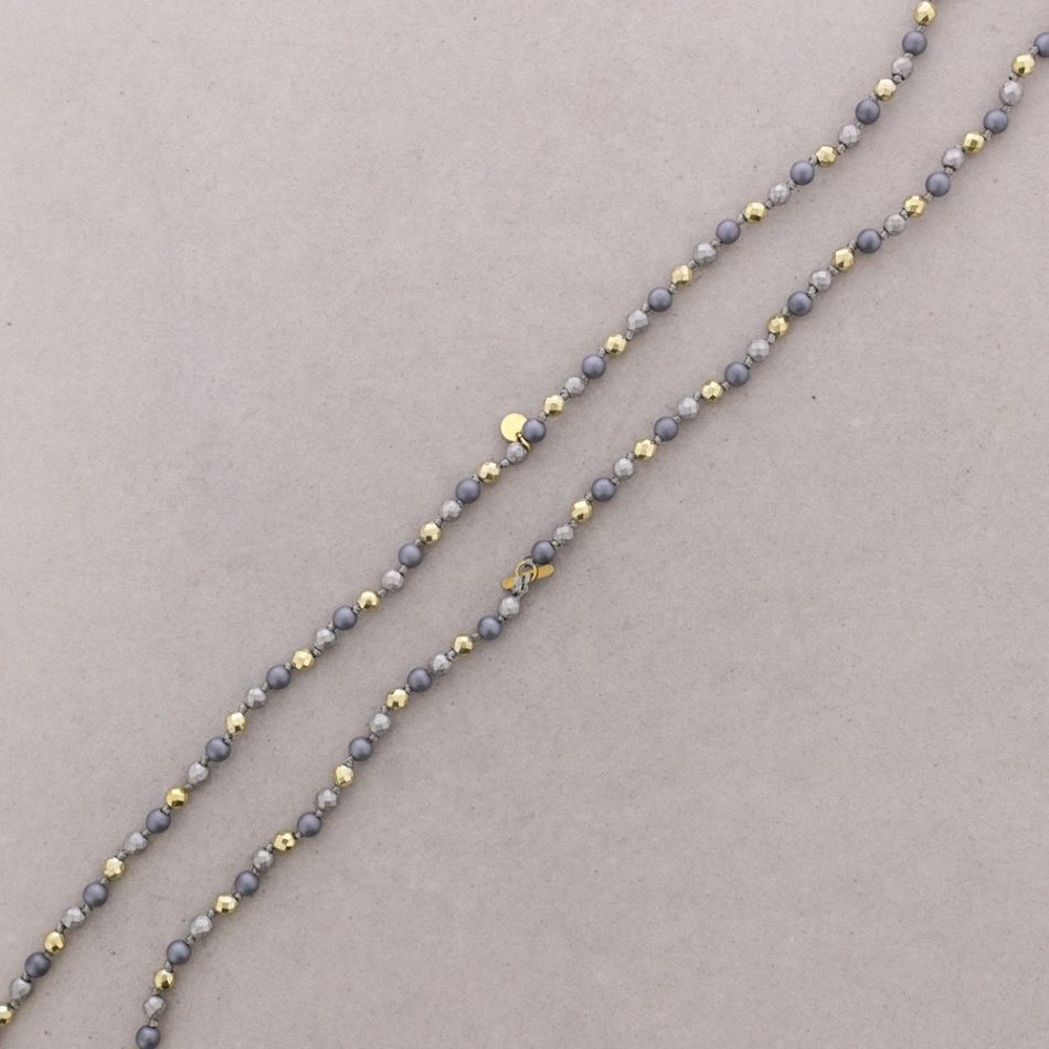 LONG NECKLACE/BRACELET WITH FACETED CRYSTALS