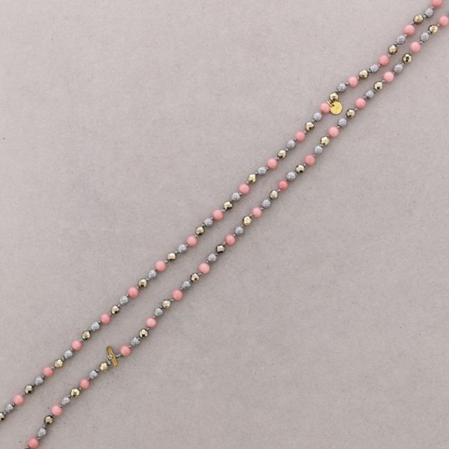 COLLAR LARGO/PULSERA CRISTALES FACETADOS