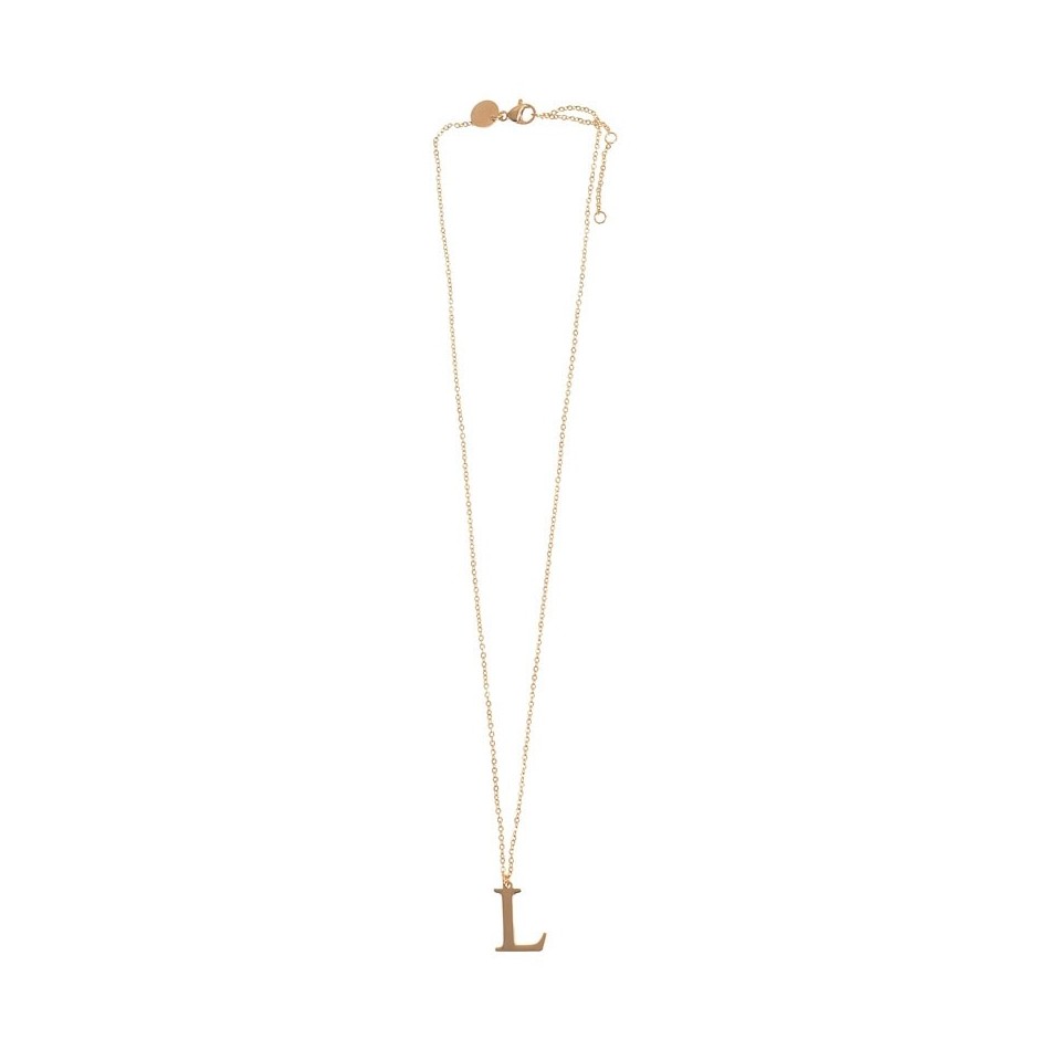 INITIAL LETTER L STEEL SHORT NECKLACE