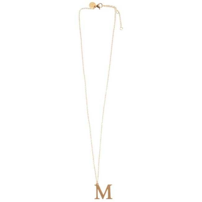 INITIAL LETTER M STEEL SHORT NECKLACE