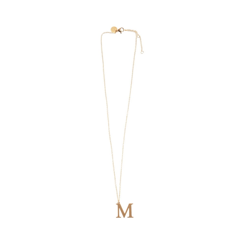 INITIAL LETTER M STEEL SHORT NECKLACE