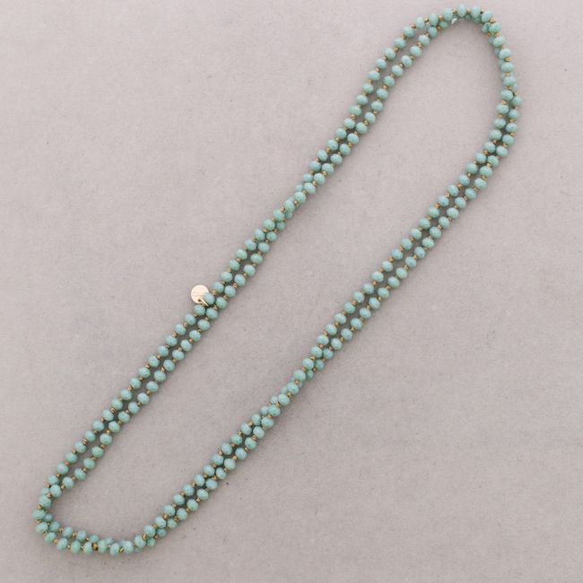 COLLAR LARGO NUDOS BOLAS CRISTALES FACETADOS 1,5M*6MM
