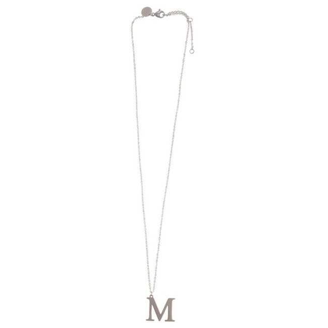 INITIAL LETTER M STEEL SHORT NECKLACE