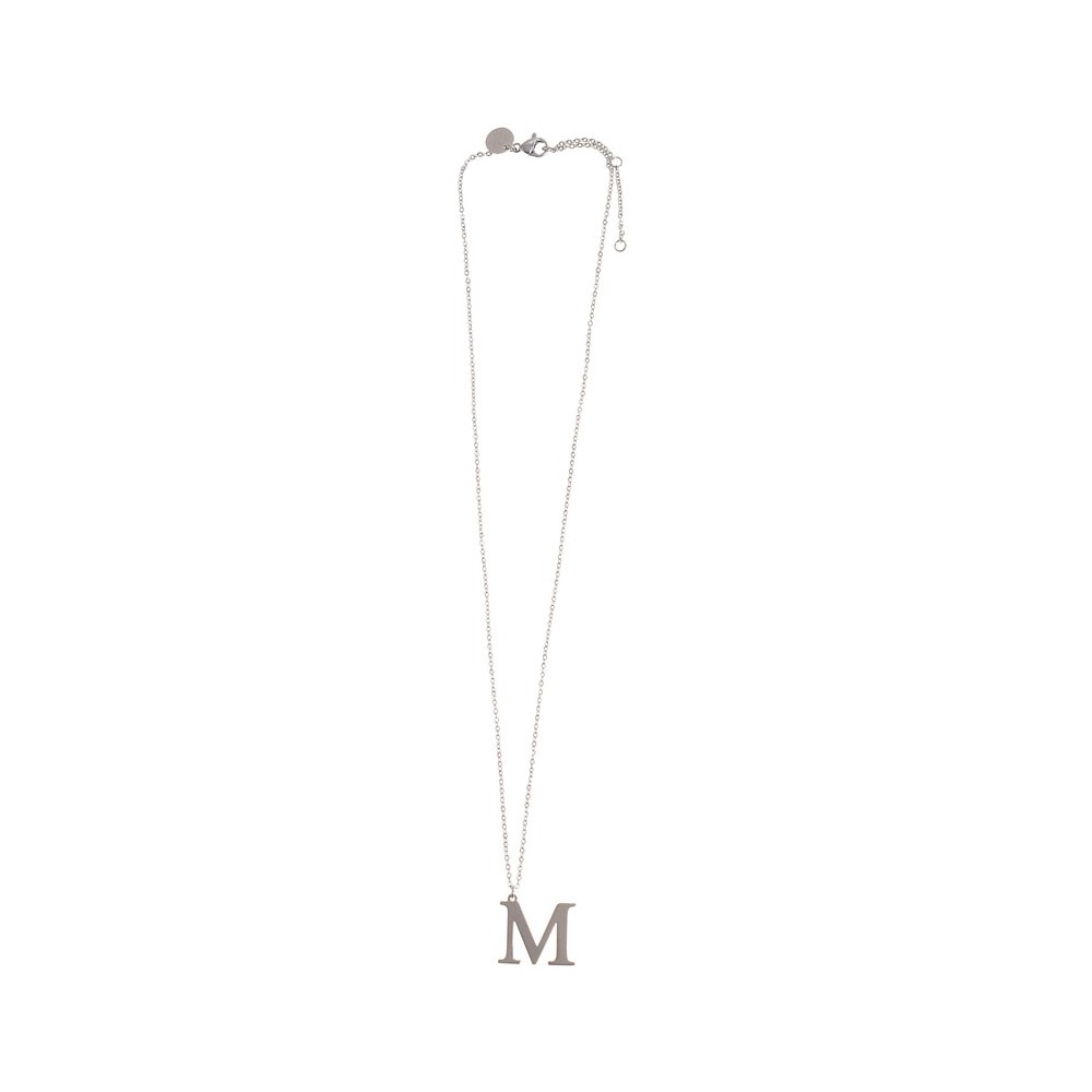 INITIAL LETTER M STEEL SHORT NECKLACE