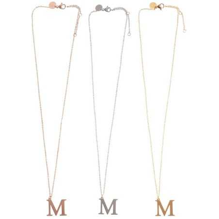 INITIAL LETTER M STEEL SHORT NECKLACE