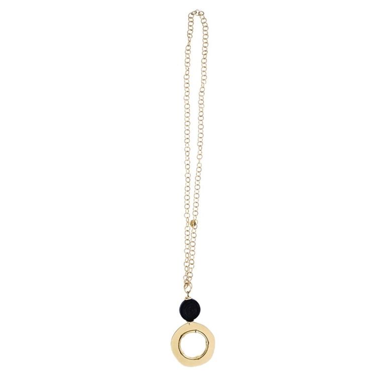 COLLAR LARGO CADENA COLGANTE ANILLA METAL