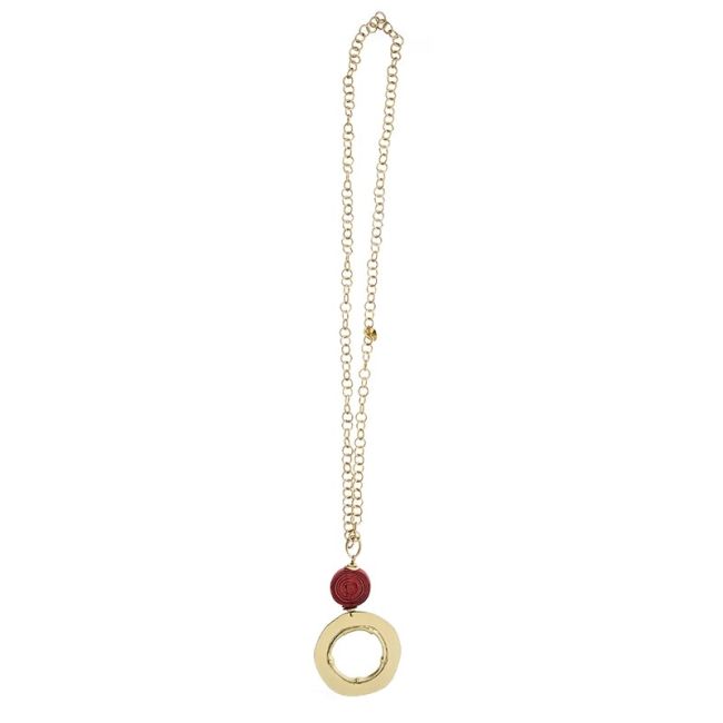 COLLAR LARGO CADENA COLGANTE ANILLA METAL