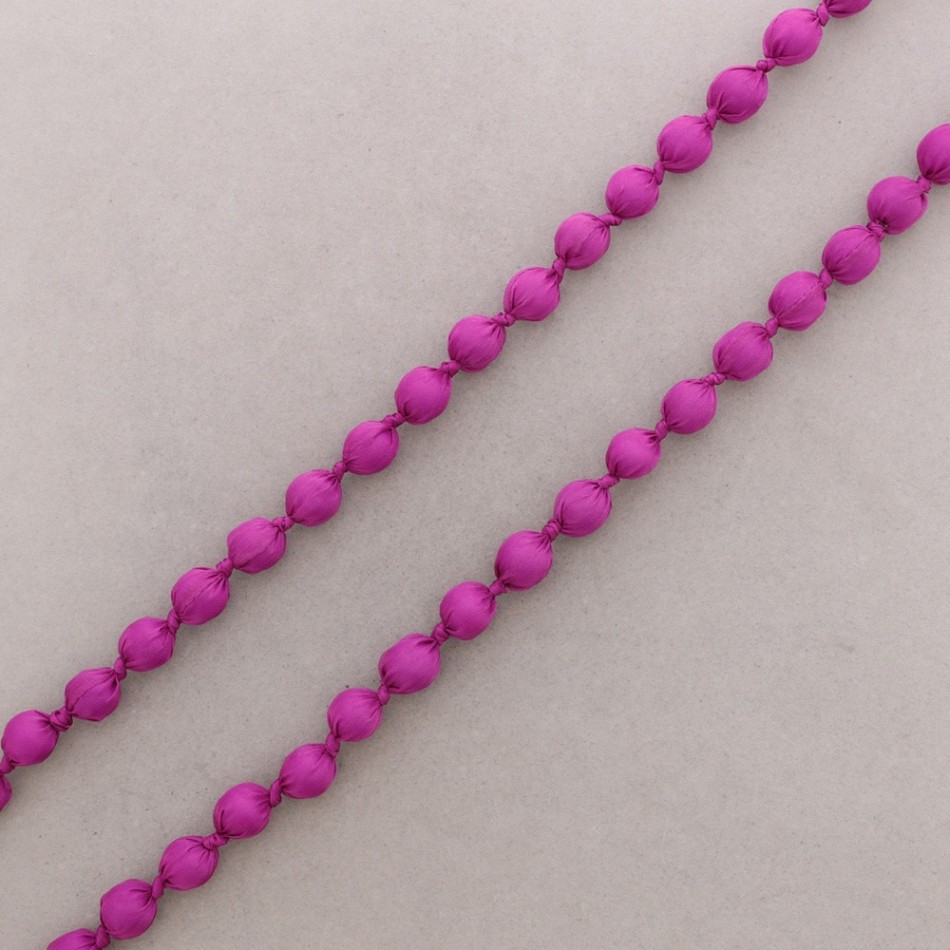 COLLAR LARGO BOLAS FORRADAS TELA 120CM