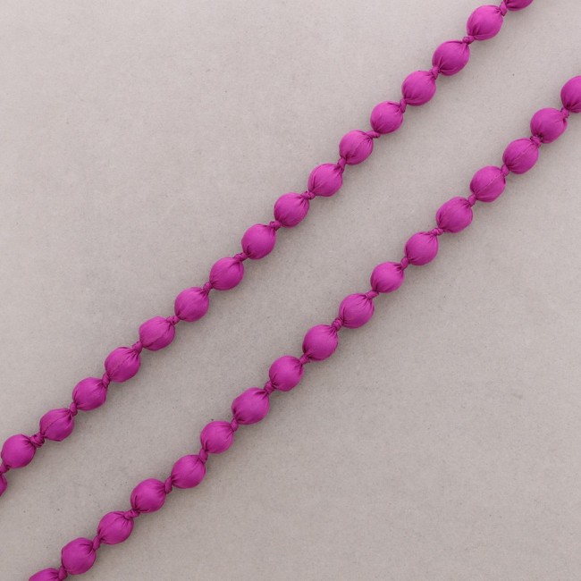 COLLAR LARGO BOLAS FORRADAS TELA 120CM
