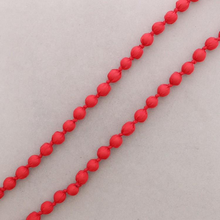COLLAR LARGO BOLAS FORRADAS TELA 120CM