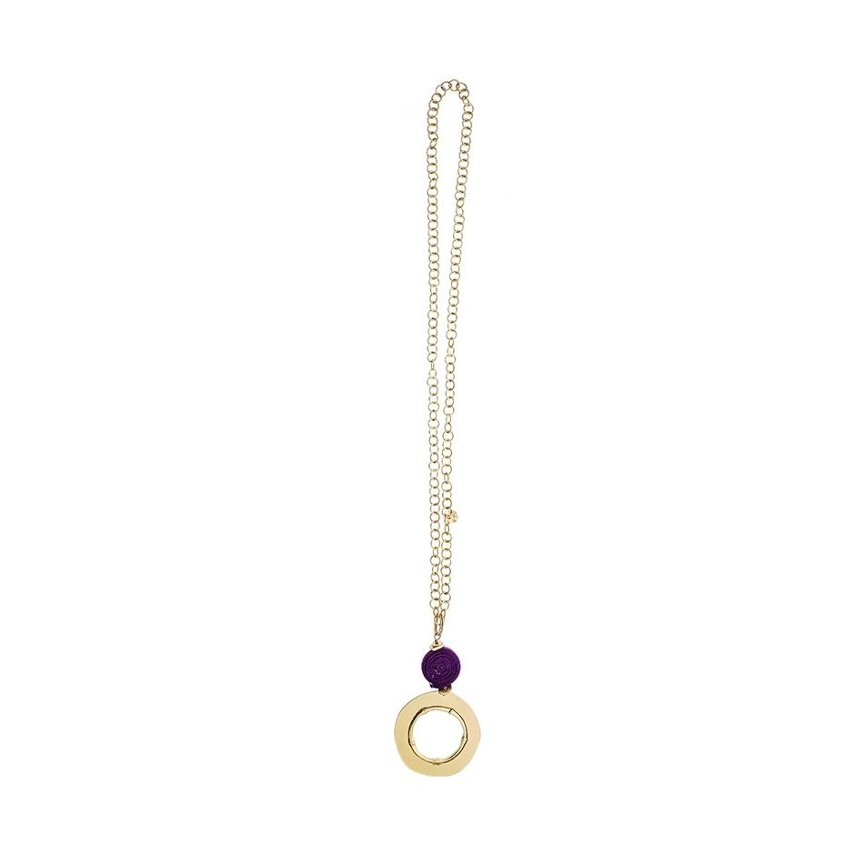 COLLAR LARGO CADENA COLGANTE ANILLA METAL