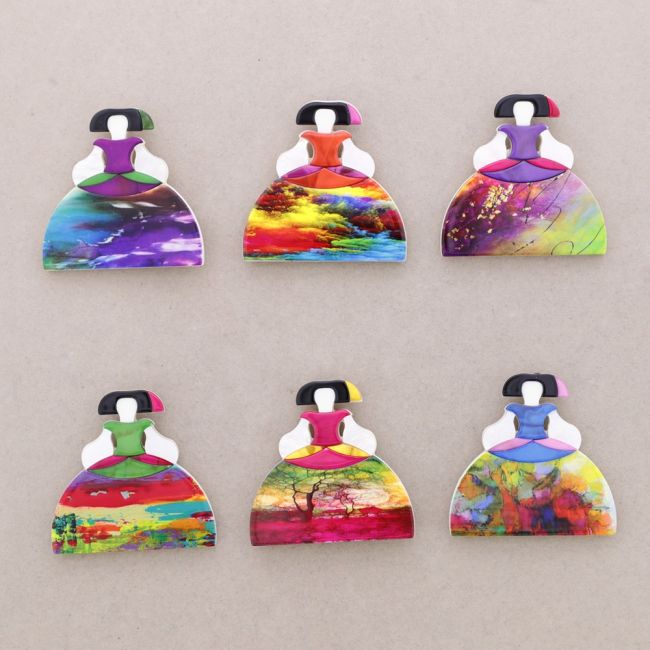 BROCHE IMÁN MENINA RESINA