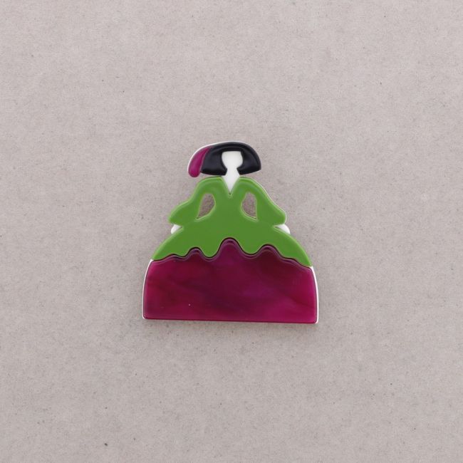 BROCHE MENINA RESINA