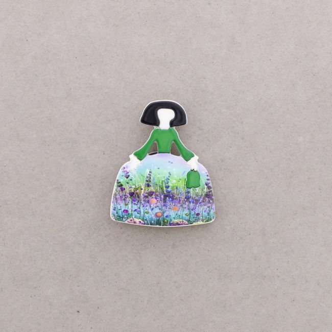 BROCHE IMÁN MENINA RESINA