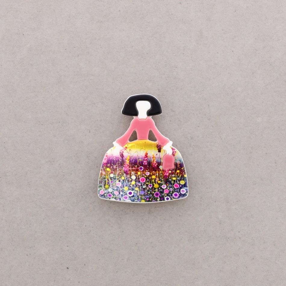 BROCHE IMÁN MENINA RESINA