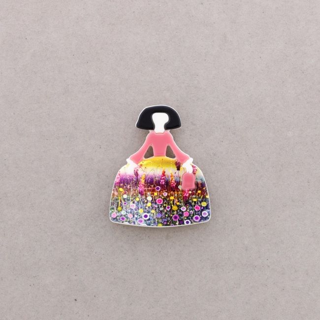 BROCHE IMÁN MENINA RESINA
