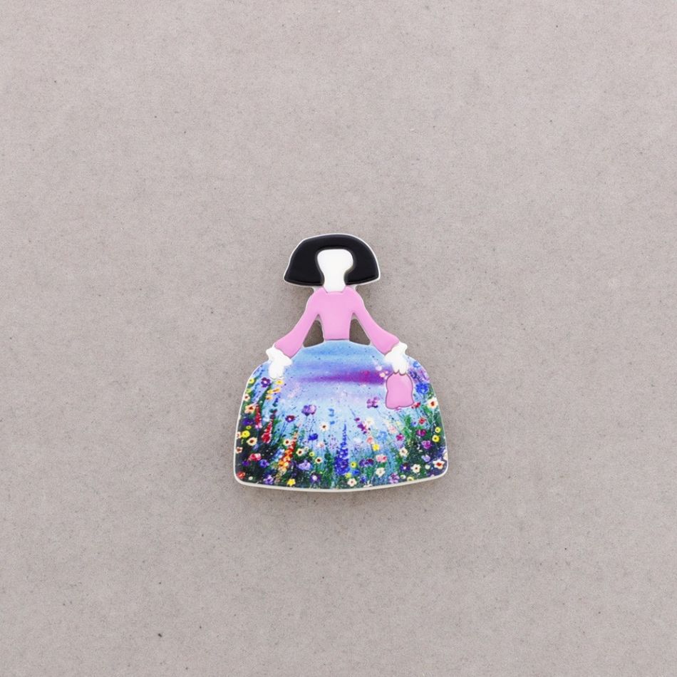 BROCHE IMÁN MENINA RESINA