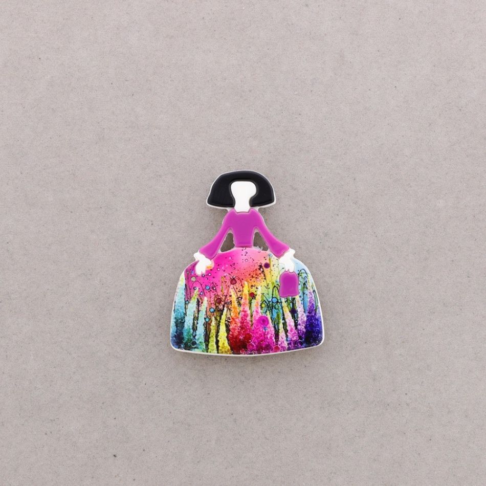 BROCHE IMÁN MENINA RESINA